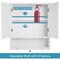 Mirrored Bathroom Wall Cabinet with Adjustable Inner Shelves White